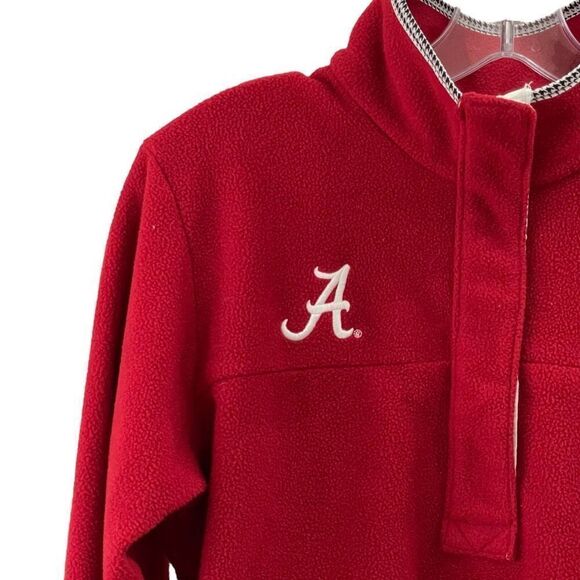 COLUMBIA Men's ALABAMA Crimson Tide Collegiate Harborside Fleece Pullover Small - Picture 7 of 7